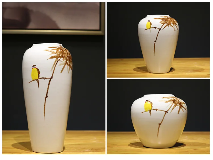 Новая китайская керамическая ваза декорация Европейская гостиная столешница Ручная роспись современный дом минималистические ремесла