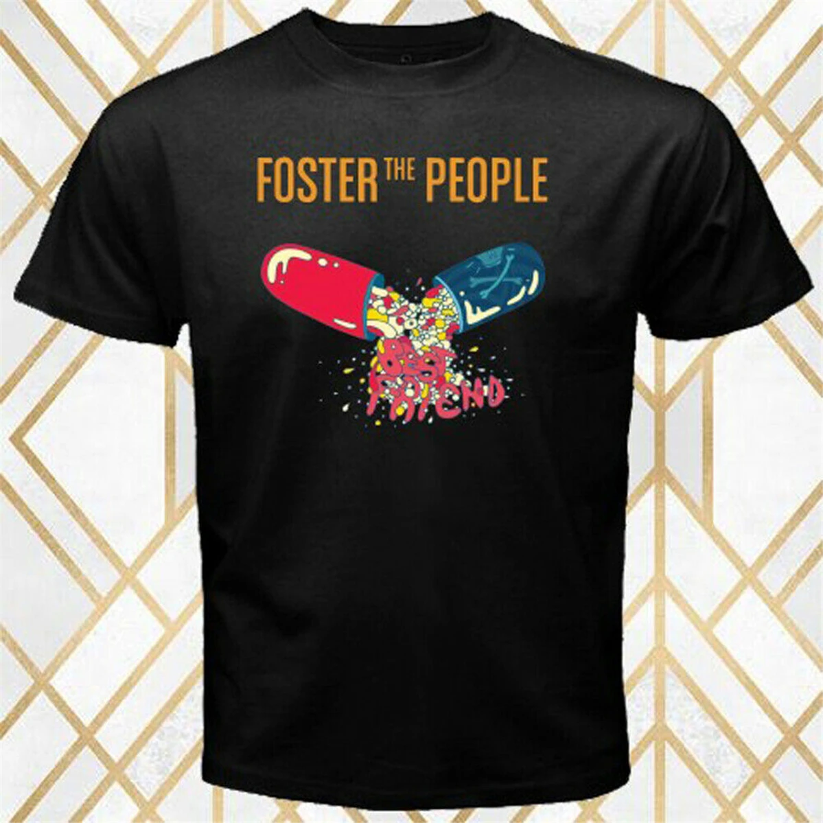 Мужская черная футболка с логотипом Foster The People Best Friend свободная повседневная