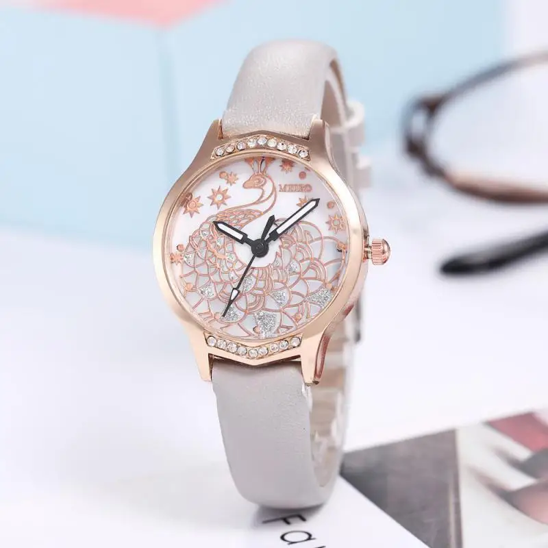

Creative New Style Peacock Bluebird Belt Watch Meibo Fashion Style Diamond Set Cool Quartz Watch