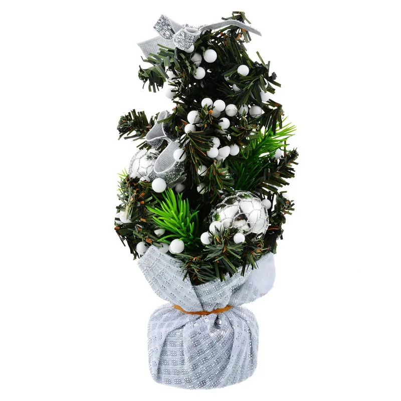 20CM Silver 20 см DIY украшение Рождественская елка Новогоднее украшение стола мини Рождественская елка украшения миниатюрная елка искусственная столешница - Цвет: 20CM Silver