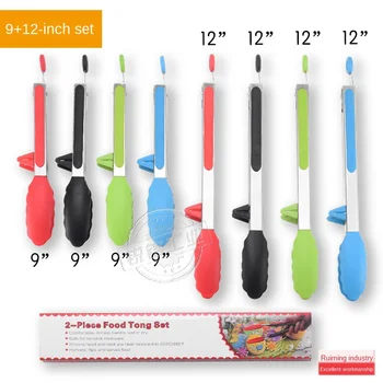 

9-inch 12-inch 14-inch Silicone Food Clip With Bracket Silicone Anti-skid Food Clip Barbecue Clip