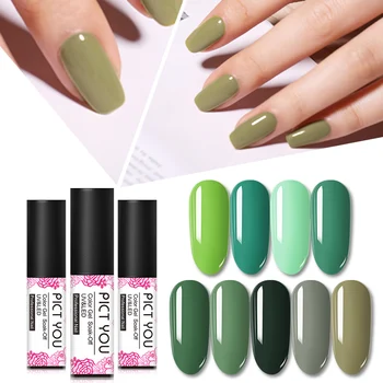 

PICT YOU 5ml Green Series Color Gel Polish Soak Off UV Gel Varnish One-shot Color Spring Nail Art Gel Polish Beauty Nails