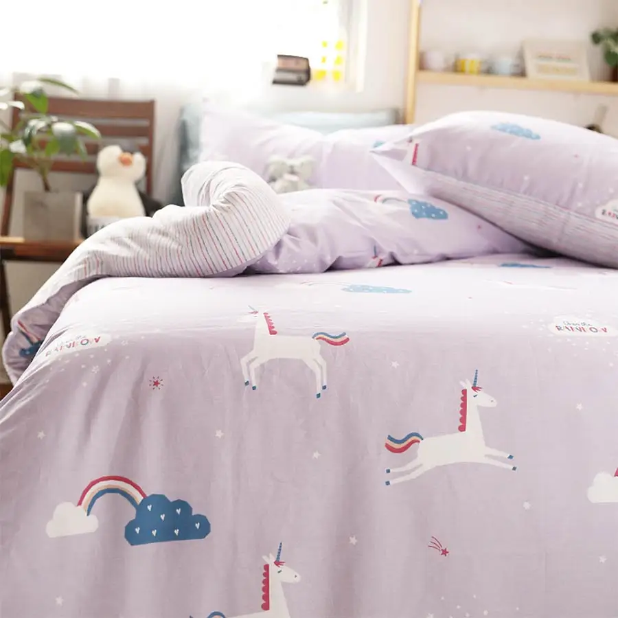 

Cartoon unicorn bedding set teen child kid girl,cotton twin full queen king cute home textile bed sheet pillow case duvet cover