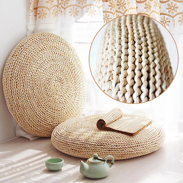 A Comfortable and Eco-Friendly Addition to Your Home: The Round Natural Weave Straw Handmade Pillow