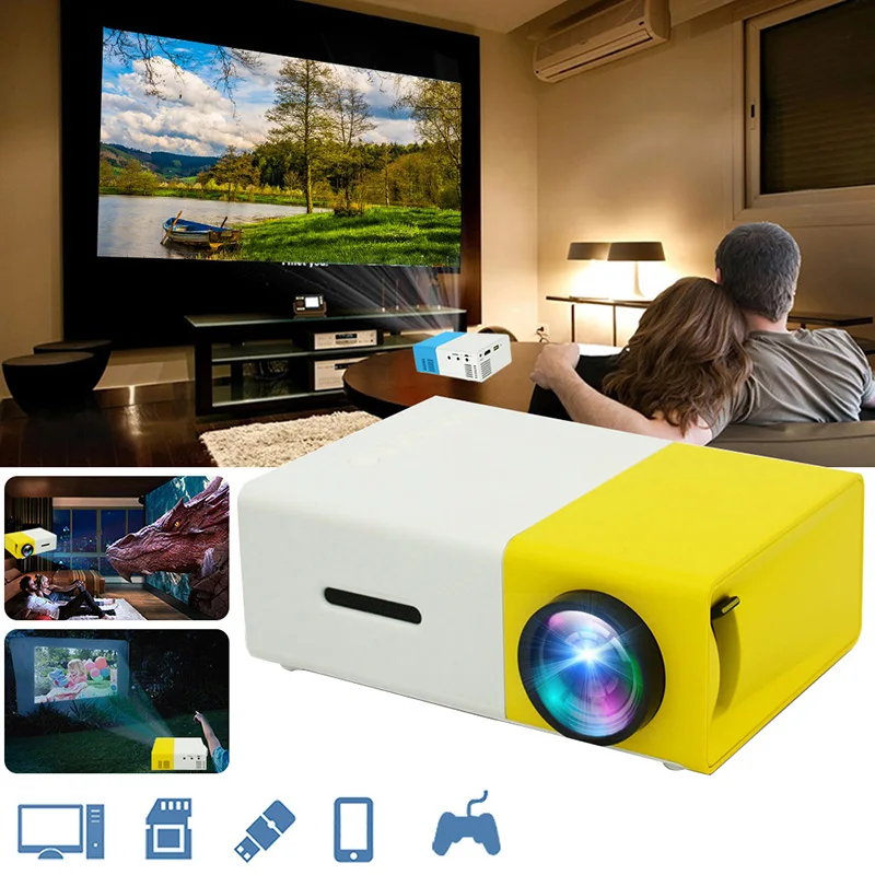 

Pocket Projector Mini Projector 1080P for Children Present Video TV Movie Party Game USB Mini Projector Home Media Player