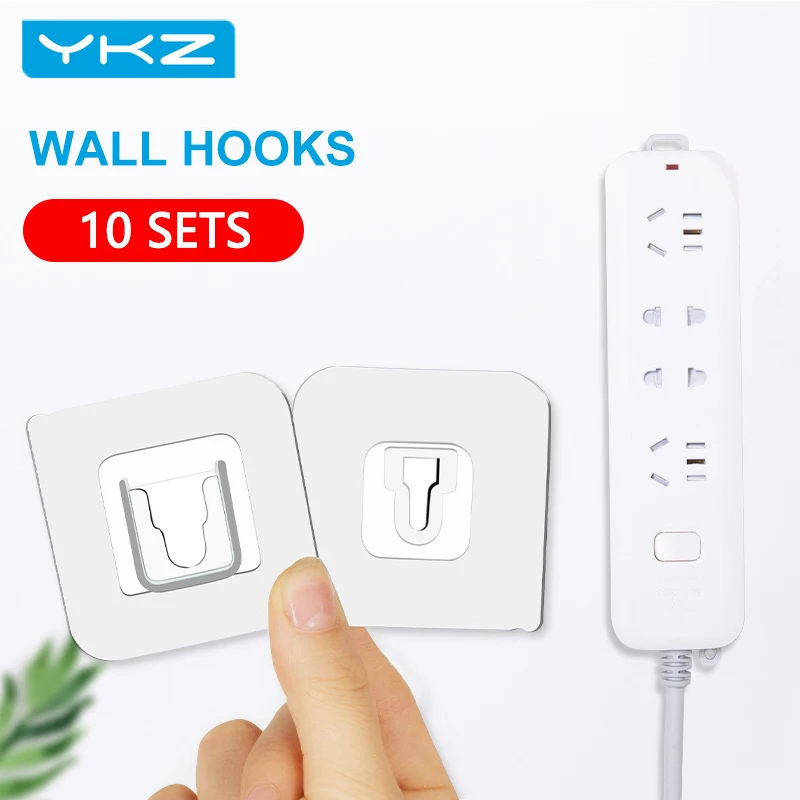 YKZ-ganchos de pared adhesivos de doble cara, organizador de cables de escritorio fuerte, ganchos transparentes, ventosa, almacenamiento con ventosas de gestión