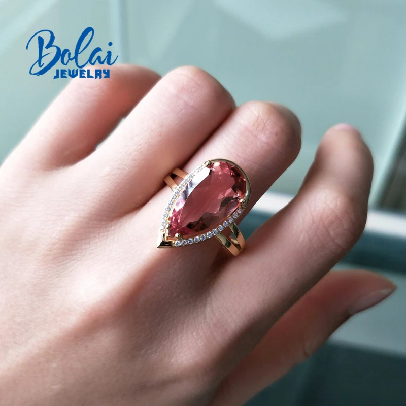 Bolaijewelry, Zultanite кольца diaspore груша 10*18 мм стерлингового серебра 925 драгоценный камень с огранкой, создающий цвет, меняющий элегантные изысканные украшения