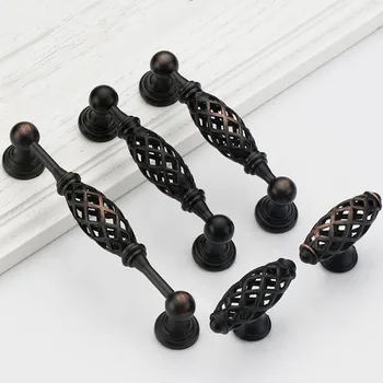 Black Zinc Alloy Cabinet Knobs and Handles Bird Cage Furniture Handles Drawer Knobs Kitchen Handles Cupboard Pull Closet Handle