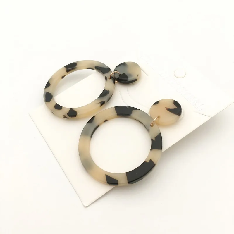 

2019 big Acrylic Acetate Drop Earrings for Women Statement Resin Leopard Geometric Bohemian earrings Jewelry gift