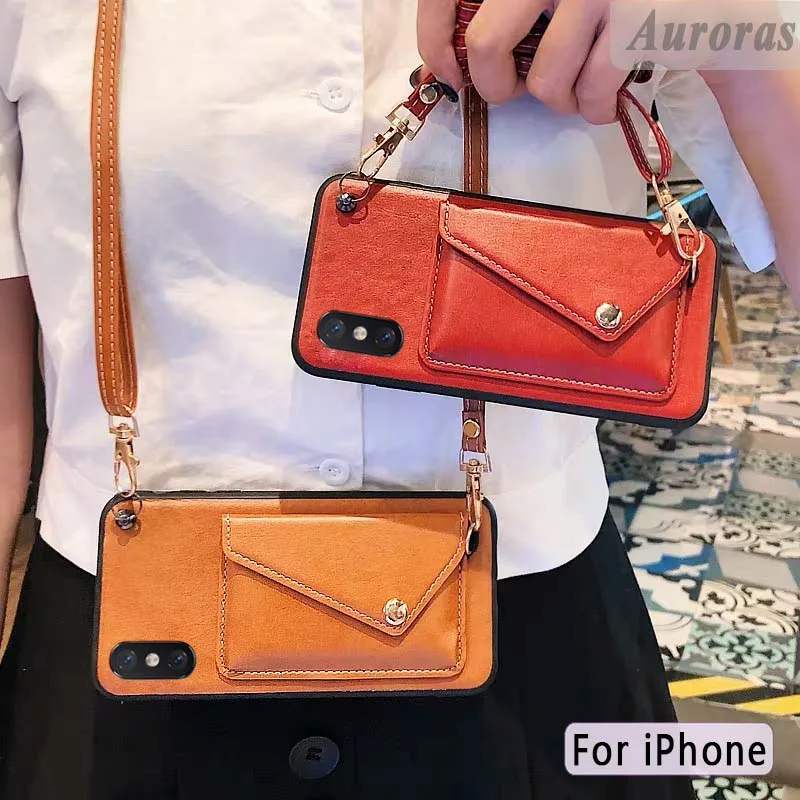 Auroras Карманный чехол для iPhone X XS XR MAX Card кошельки монет кошелек ремень 6 7 8 Plus |