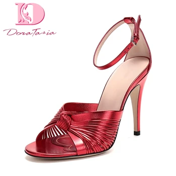 

Doratasia 2020 Dorpship Luxuxry Design Thin High Heels Knot Party ankle-strap Summer women's Shoes Sandals