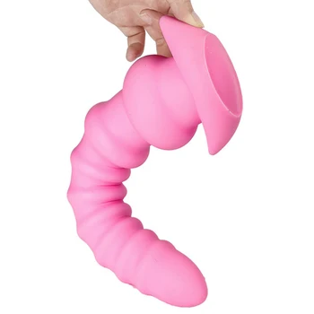 Spiral Long Anal Plug Sex Toys For Women /Men Masturbators Dildo Soft Long Dilator Colon Anal Toys Big Butt Plug Female Dildos 3