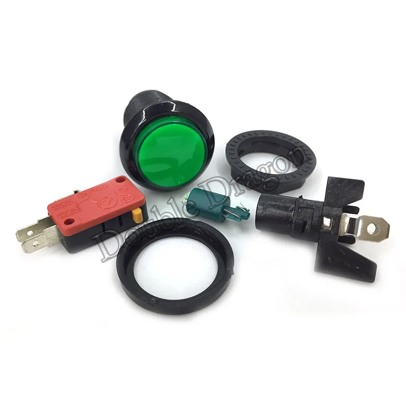 Кнопка переключателя Аркады Jamma 12V Led освещенная хромированная кнопка с
