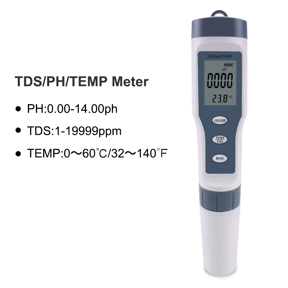 TDS рН-метр PH/TDS/EC/измеритель температуры Цифровой Измеритель Качества Воды Тестер для бассейнов, питьевой воды, аквариумов