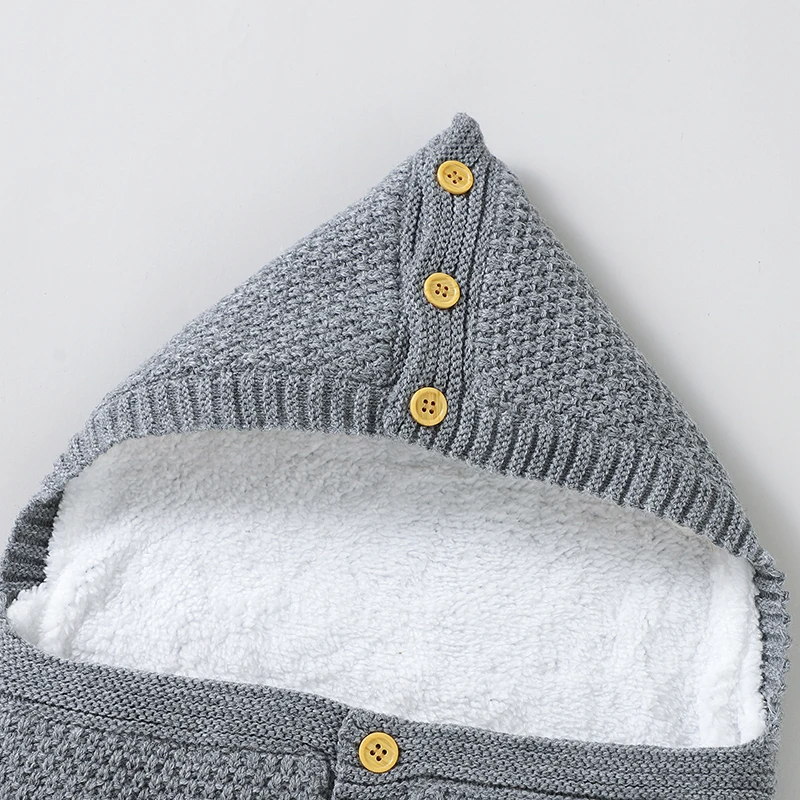Baby Sleeping Bags Knitted Winter Newborn Girls Boys Sleep Sack Solid Toddler Infant Stroller Wrap Swaddle Envelopes Fall Soft
