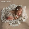 Newborn Baby Photography Props Round Lace Blanket Pillow 2pcs Set Inelastic Embroidery Lace Pads Retro Tablecloth Photo Backdrop 1