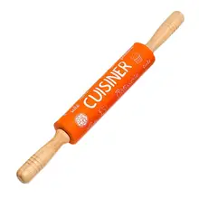 Скалка силиконовая деревянная креативная тесто ролик для выпечки роликовый кондитерский ролик