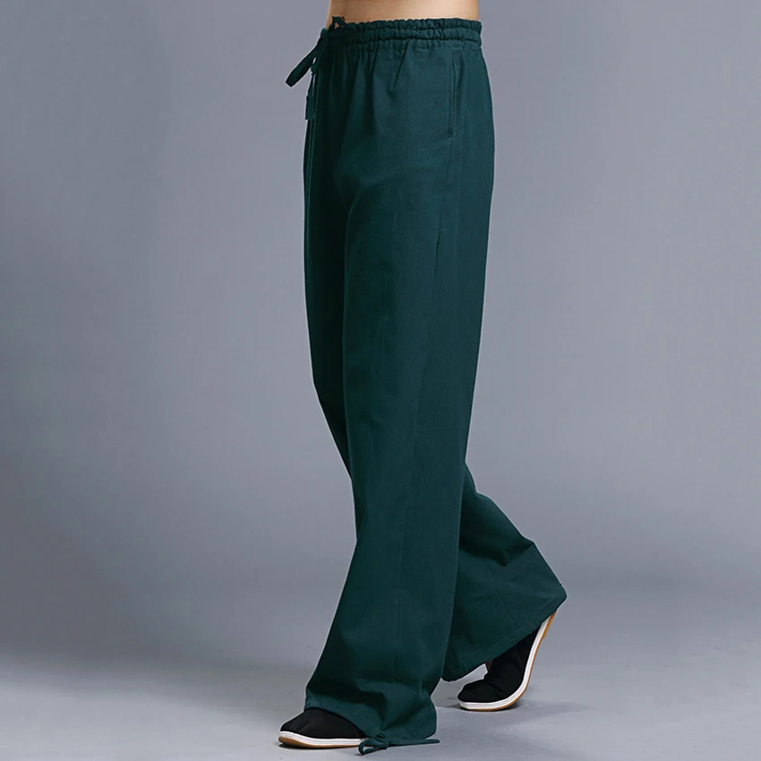 Casual Harem Pants Men Jogger Pants Chinese Traditional Harajuku Kung Fu Tang Suit Tai Chi Uniform Cotton Linen Trousers men hanfu pants