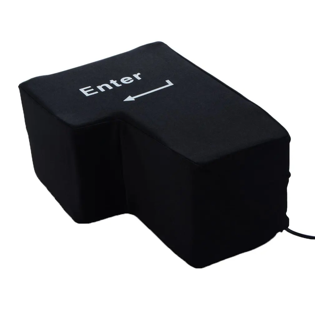 Big Enter Key Stress Relief Vent Plush Toy With Usb For Birthday Gift Computer Venting Napping Pillow Venting Enter Button