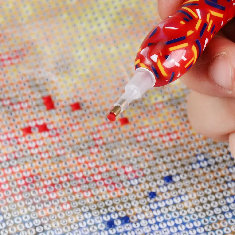 Mosaic Style 5D Diamond Painting Spiral Design Point Drill Pen Cross Stitch Diamond Embroidery Pen DIY Craft Sewing Accessory