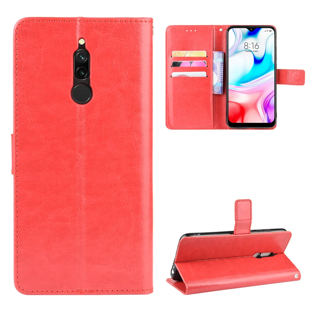 Crazy Horse шаблон PU Стенд Бумажник телефон кожаный чехол для Redmi Note 8 8A 8 Pro S2 Y2 GO 7 7S 6 Y3 5A Prime K20 PRO