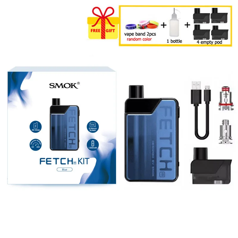 SMOK Fetch Mini Pod Vape Kit 3,7 мл Catridge 1200 мАч батарея электронная сигарета с об/мин сетки тройной катушки VS RPM40 испаритель - Цвет: Blue