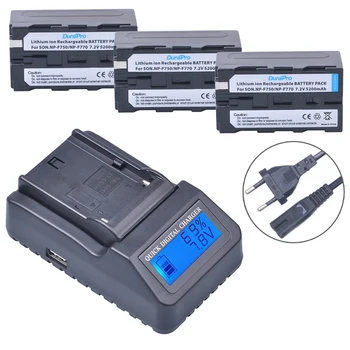 

3pc 5200mAH NP-F750 NP-F770 Li-ion Battery + LCD Quick Charger for Sony NP F970 F960 ccd-tr917 ccd-tr940 ccd-trv101 ccd-trv215