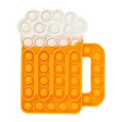 Mini juguete sensorial con forma de taza de cerveza, juguete inquieto reductor de estrés para adultos, juego de empuje de burbujas, juego de regalo, juguetes para niños