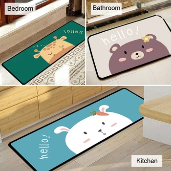 

Fashion rectangular floor mat cartoon rug home decor bathroom anti-slip mat toilet rug kitchen rug BJStore