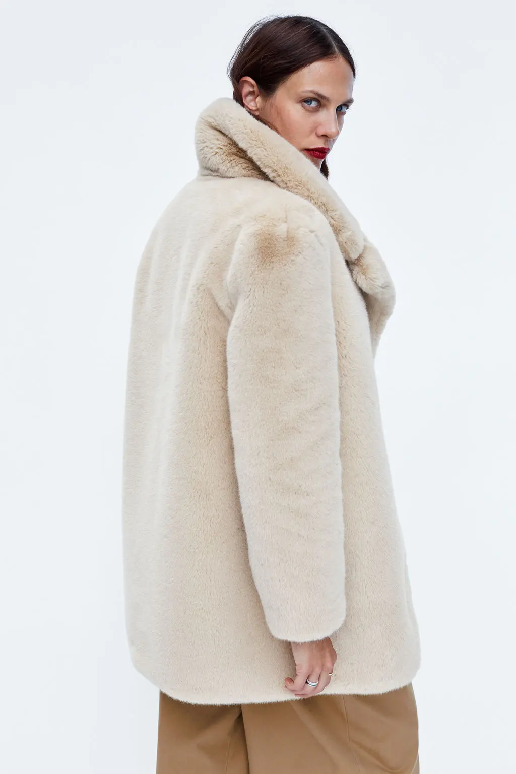 Женское осенне-зимнее модное повседневное плюшевое пальто из меха кролика верблюжьего цвета хаки розового леопарда из искусственного меха пальто женское