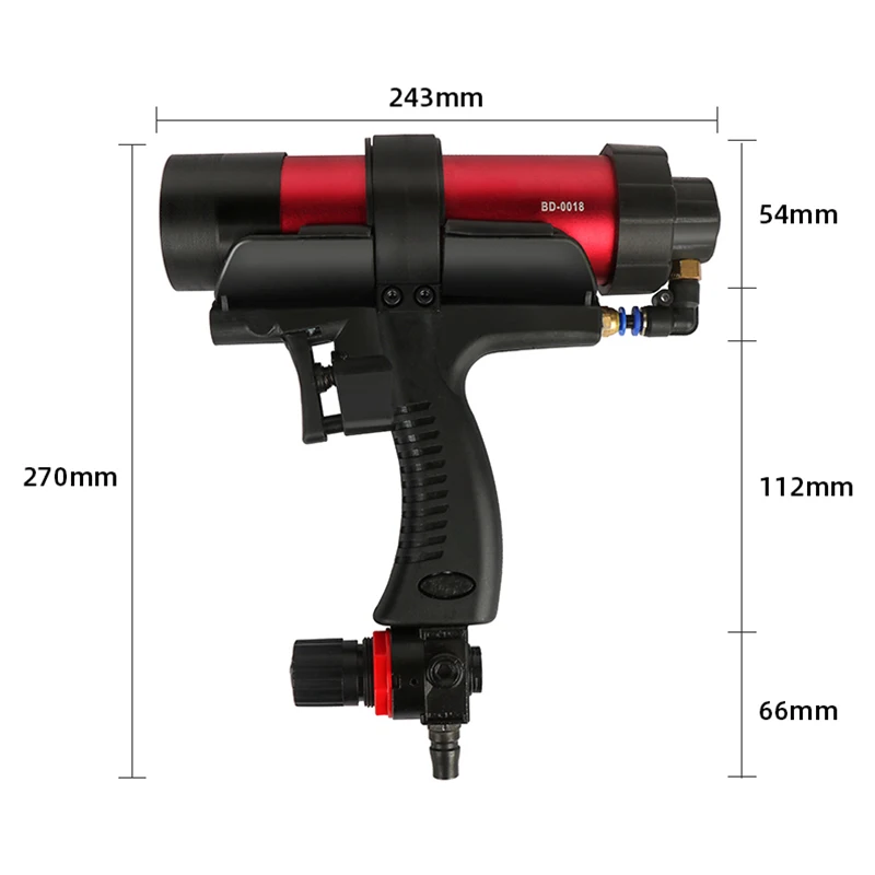 310ml Adjustable Pneumatic Glass Glue Gun Air Rubber Gun Tool Hard Glue Sealant Applicator Tool Caulking Gun Tool 2