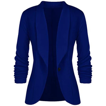 

Hot Office Lady Autumn Lapel Collar Long Pleated Sleeve One Button Cardigan Blazer Lapel Collar Long Pleated Cardigan Blazer