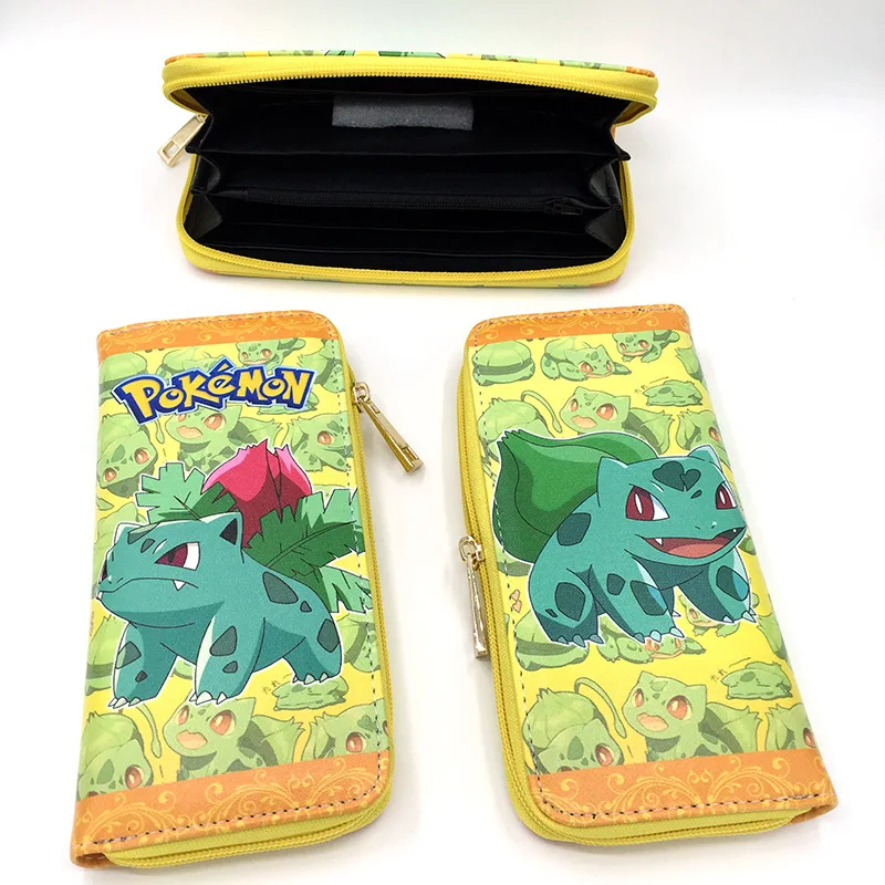 Аниме Покемон Пикачу на молнии PU кошелек Bulbasaur Eevee кожаный кошелек с держателями карт слоистые мальчики девочки длинная монета мультфильм печать сумочка
