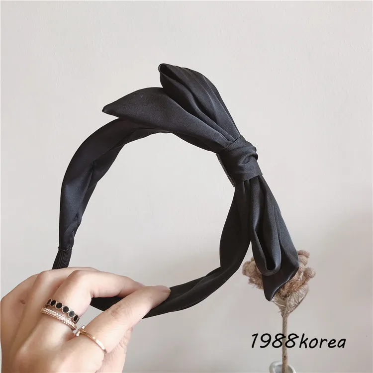 Бренд Hairband большие луки кроличьи уши ткань лук ободок девушки женщины волосы голова обруч Повязки Аксессуары для повязки на голову для девочки головной убор