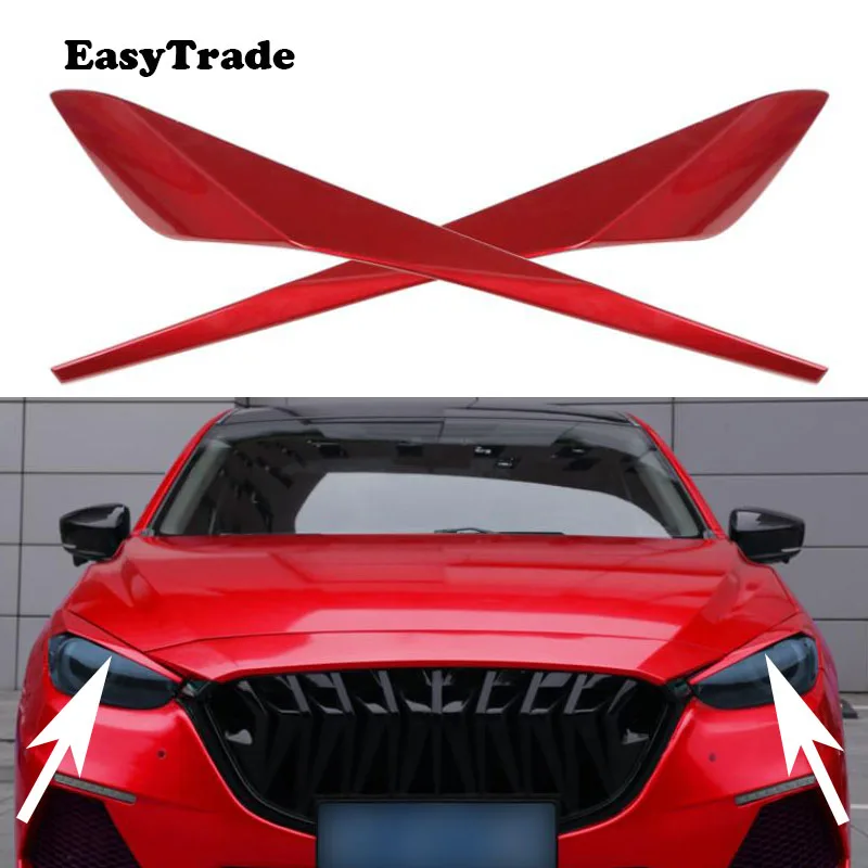 

Car styling Headlight Eyebrows Eyelid Trim Eye Lid Cover Sticker Decal Trim For Mazda 3 Axela Accessories Exterior