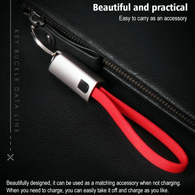 Плетение кольцо для ключей из кабеля USB кабели для iPhone X Кабель Micro usb type C Быстрая зарядка 2.1A зарядный кабель для samsung Galaxy Xiaomi