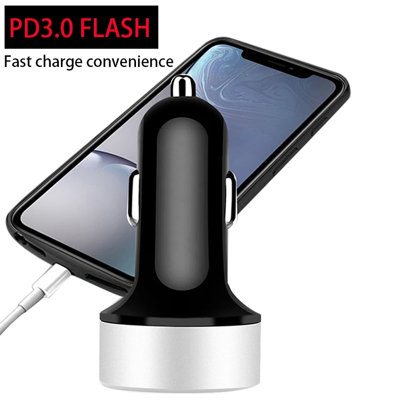 12V автомобильный прикуриватель Зарядное устройство авто USB QC 3,0 Быстрая зарядка Универсальный телефон C PD Тип круглый кабель для зарядки Порты и разъёмы Мощность адаптер Аксессуары