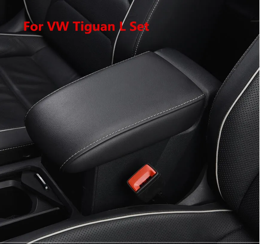 Применение только для 17-19 Volkswagen Tiguan L центральный подлокотник кожаный чехол для украшения интерьера
