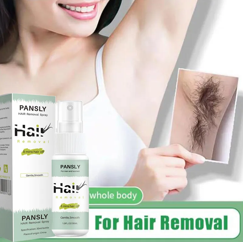 Permanent Hair Removal Spray Pansly 8 mins off Depilatory Beard Bikini Legs Painless Remover | Красота и здоровье