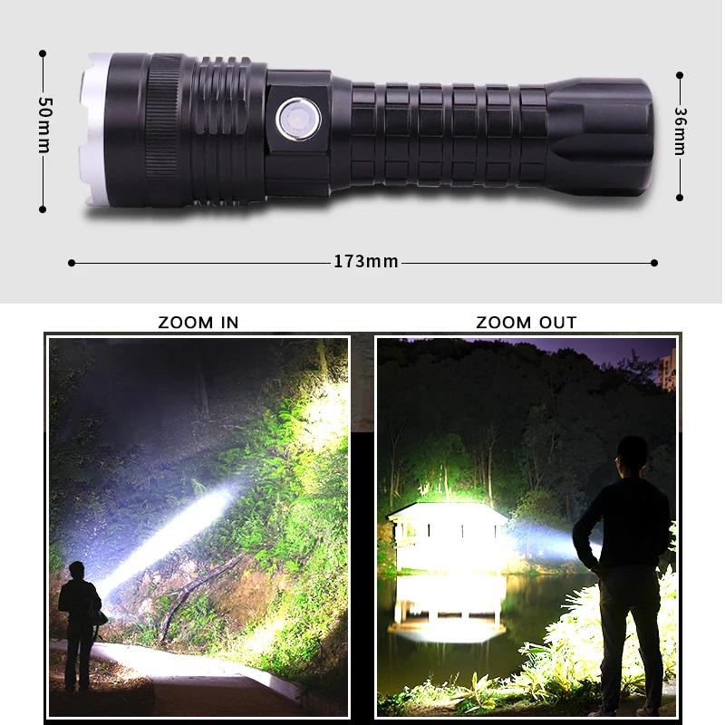 50000LM мощный светодиодный фонарик XHP50 масштабируемый тактический фонарь перезаряжаемая водонепроницаемая лампа сверхъяркая фонарь на 26650 батареи
