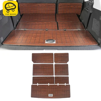 

CarManGo For Nissan Patrol Y62 2010-2020 Car SUV Trunk Mats Cargo Liner 7 Seats Set Synthetic Wood Tray Pad Boot Mat Carpets