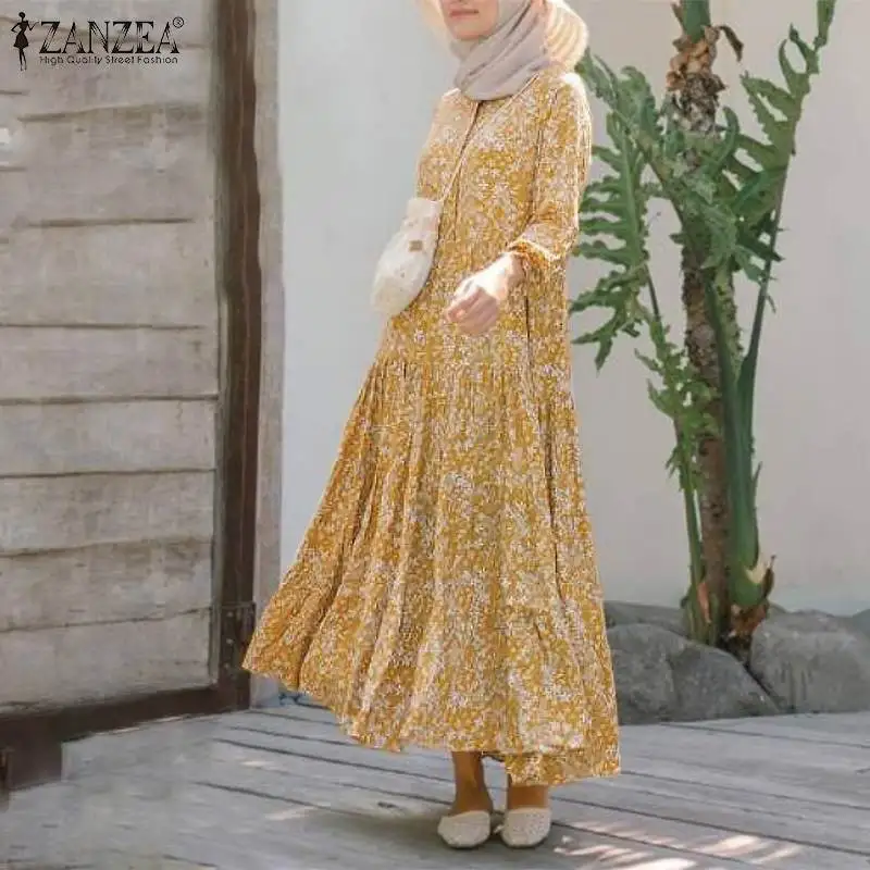 muçulmano das mulheres moda rayon vestidos longos