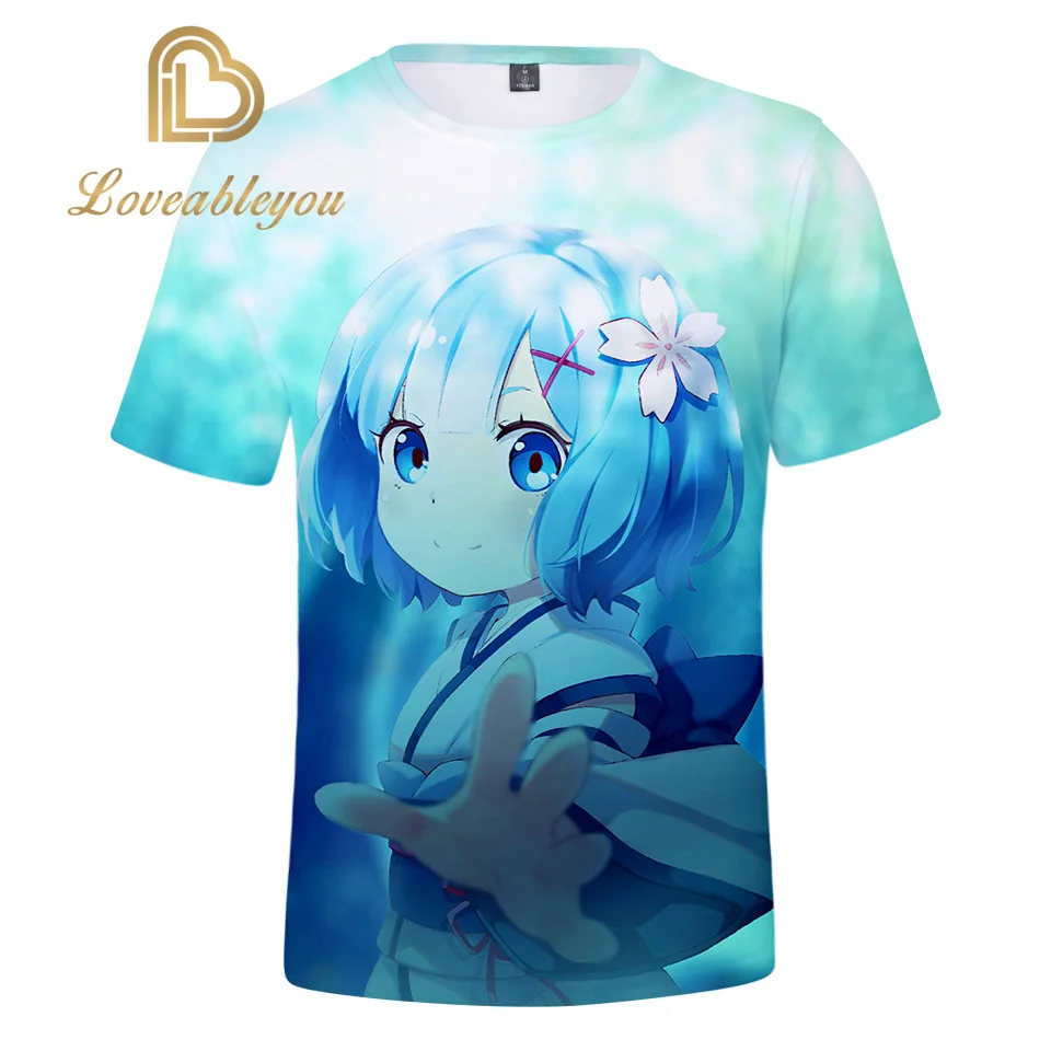 

New Anime Cartoon A Re's Different World Life From Scratch 3D T-shirt Harajuku Kawaii Casual Short Sleeve Breathable Tops