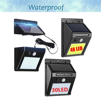 

LED Motion Sensor Wall Light Waterproof 48/30 LED Wall Light Solar Powered LED PIR Sensor Lamp for Walkway Fence Garden integrat