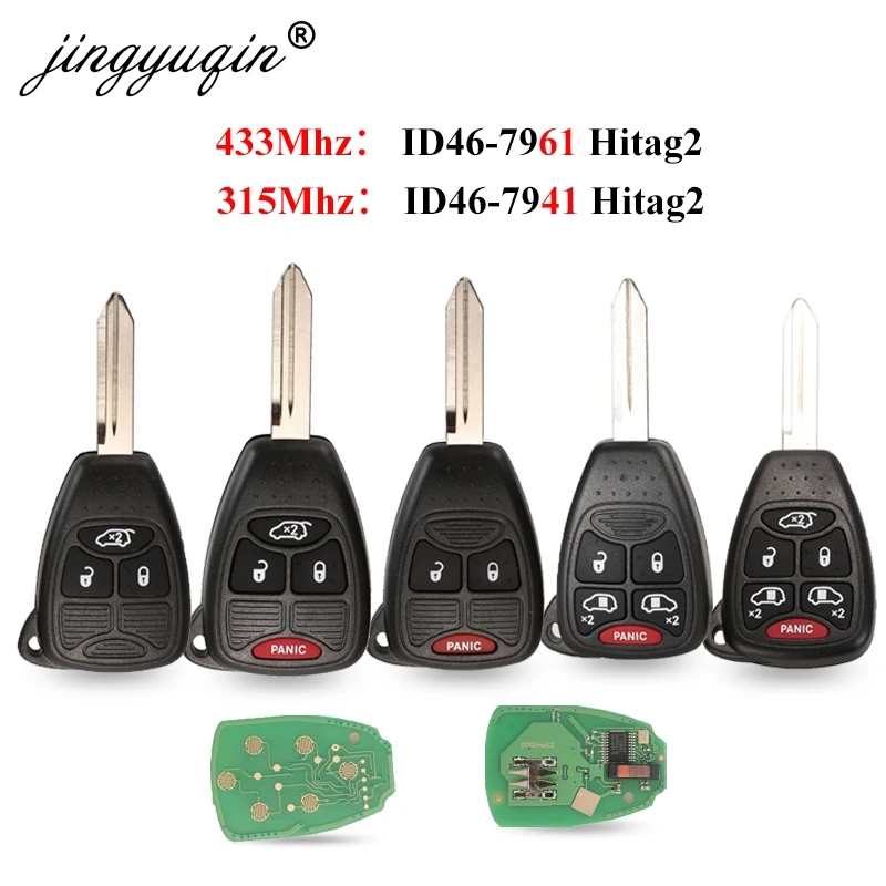 433Mhz ID46 llave remota para Dodge JEEP Commander Patriot Compass Grand cheroki Liberty Wrangler Chrysler llave transmisor de entrada