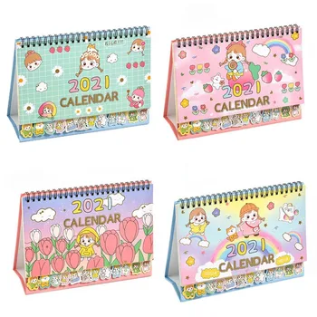 

2021 Desk Calendar Lovely Girl Schedule To Do List Planner Colorful Cute Creative Timetable Time Oraganizer 2020.08-2021.12