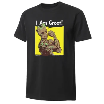 

Movie Guardians Of The Galaxy T Shirt Men'S Marvel Superhero Groot Print Mens T-Shirt 100% Cotton Round Collar Tees Fashion Tops