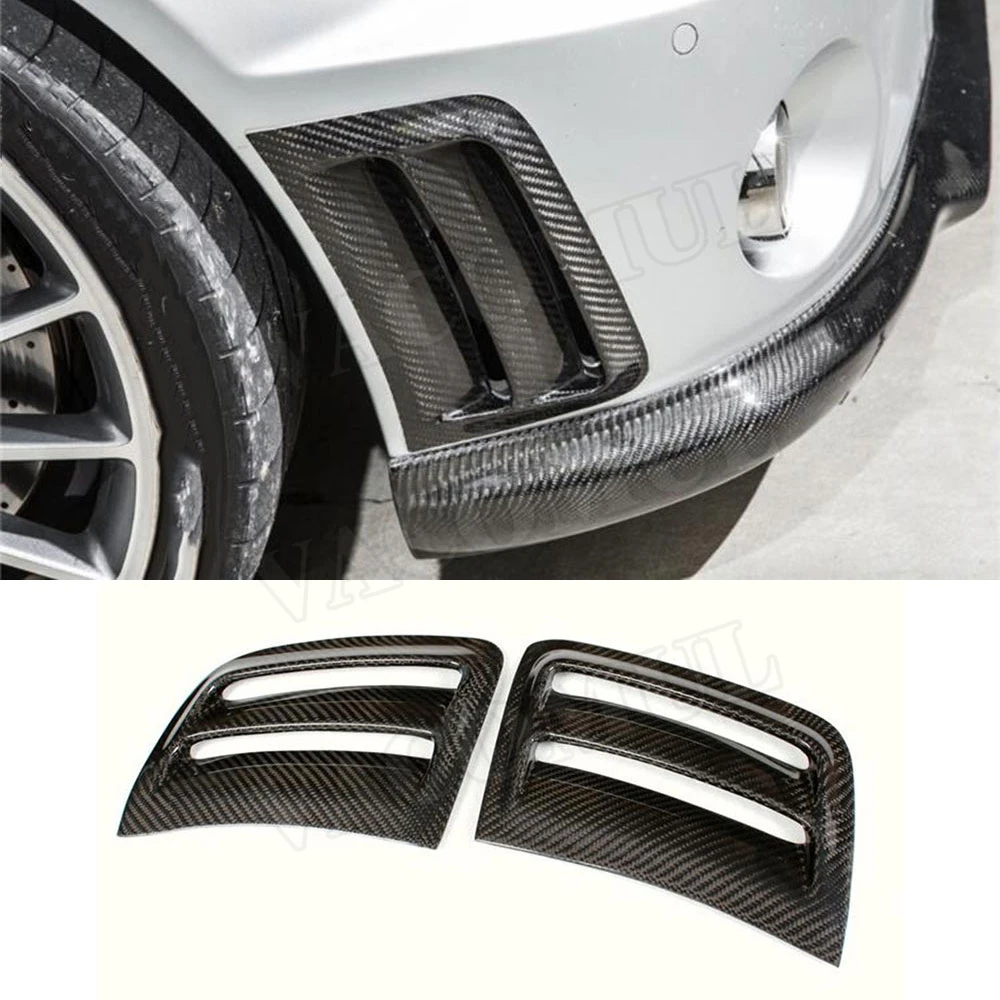 For C Class Carbon Fiber Front Bumper Side Air Vents Stickers for Benz W204 C63 AMG 08-11 FRP Fenders Vents Panels Trims Covers