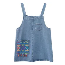 Robe en jean Vintage pour femmes, décontractée, sans manches, poches rétro, en Denim, ample, à bretelles, printemps été 2022 