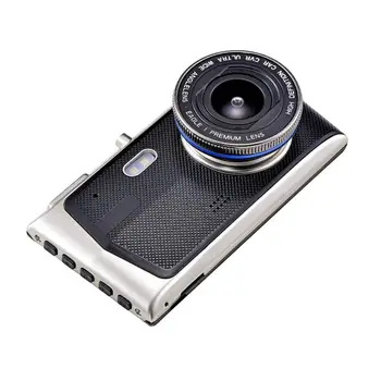 

4 Inch Metal Touch Screen Dual Recording Night Vision Driving Recorder 2.5D Mirror Auto Accessories